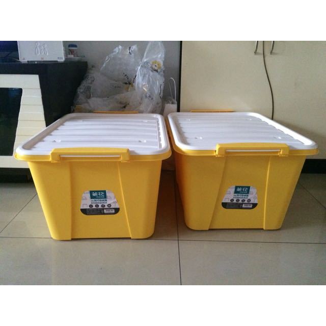 【苏宁易购超市】茶花 58l悦巧收纳箱28100塑料收纳盒 储物箱 大容量