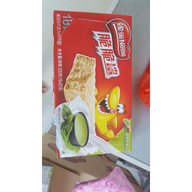 雀巢nestle脆脆鲨休闲零食威化饼干抹茶口味16条17g