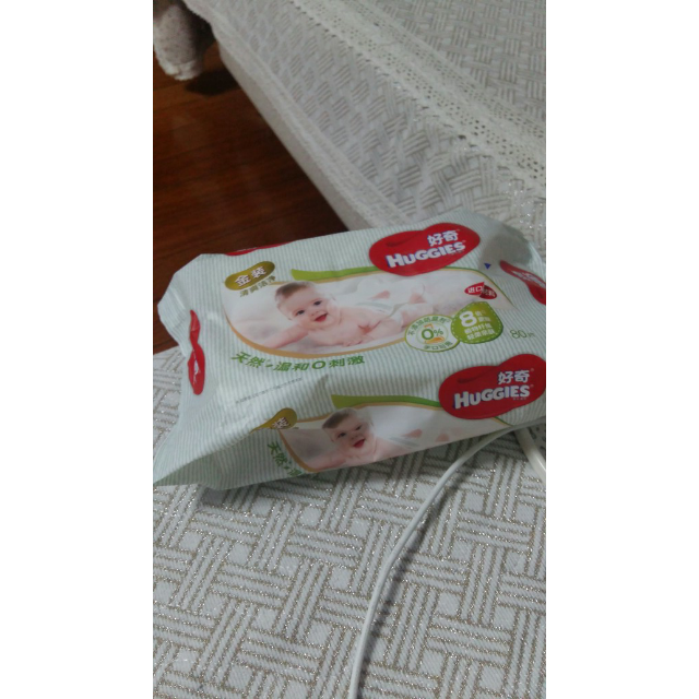好奇huggies金装婴儿湿巾80抽6包天然温和柔润亲肤湿纸巾