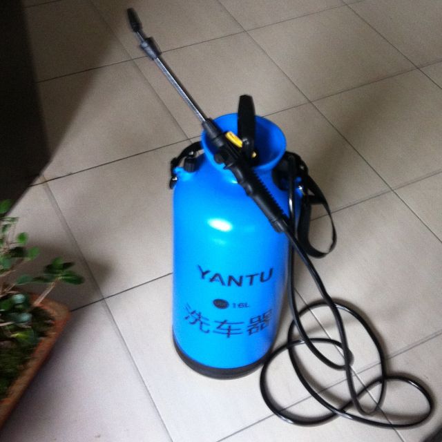 沿途洗车器高压 便携式手动16l洗车机刷车器 家用自助清洗机一体成型