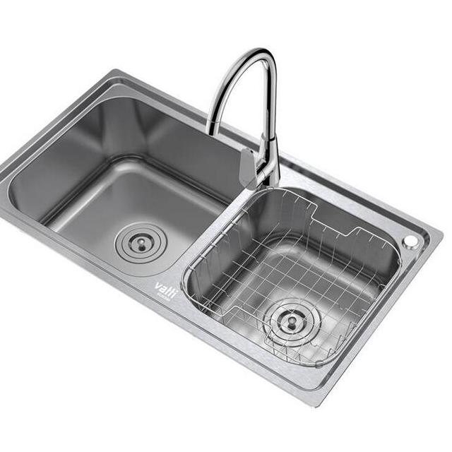 华帝卫浴vatti 304不锈钢水槽双槽套装 洗菜盆双槽 洗碗水池 厨盆加厚