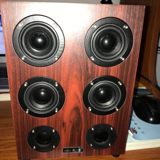 第一眼 hpx7多媒体音箱 台式机笔记本电脑usb桌面低音炮木质音响 【红