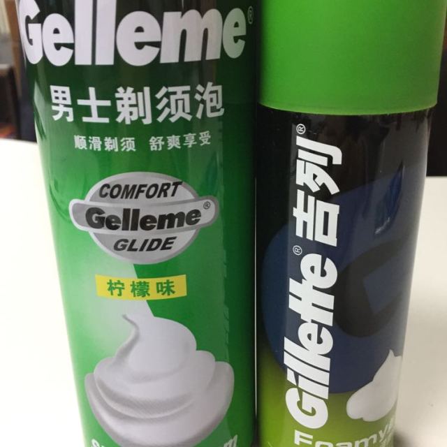 吉列剃须泡沫男士刮胡泡沫啫喱刮胡膏清新柠檬型210g送400g包邮
