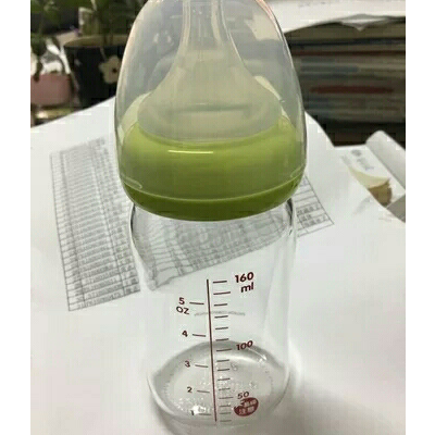 贝亲(pigeon) 自然实感宽口径玻璃奶瓶 绿色160ml 带ss号自然实感奶嘴