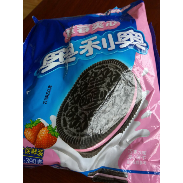 奥利奥 夹心饼干(草莓味)390g/袋饼干东西不错,包装很用心-苏宁易购