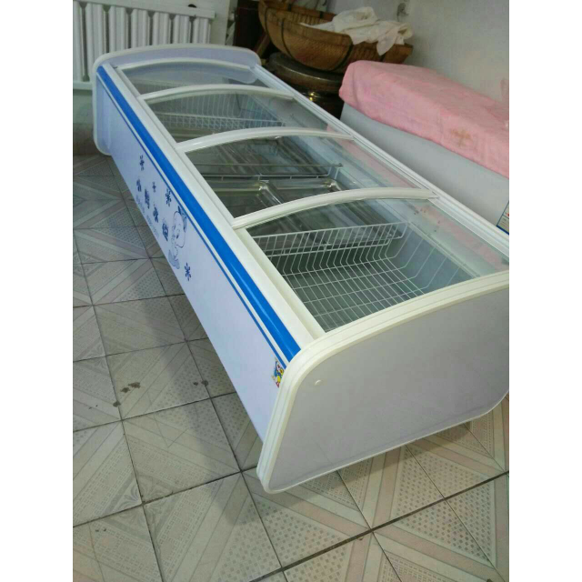正品小鸭sc/d-520大容量商用超市饭店熟食店弧面单温卧式冷藏保鲜柜点