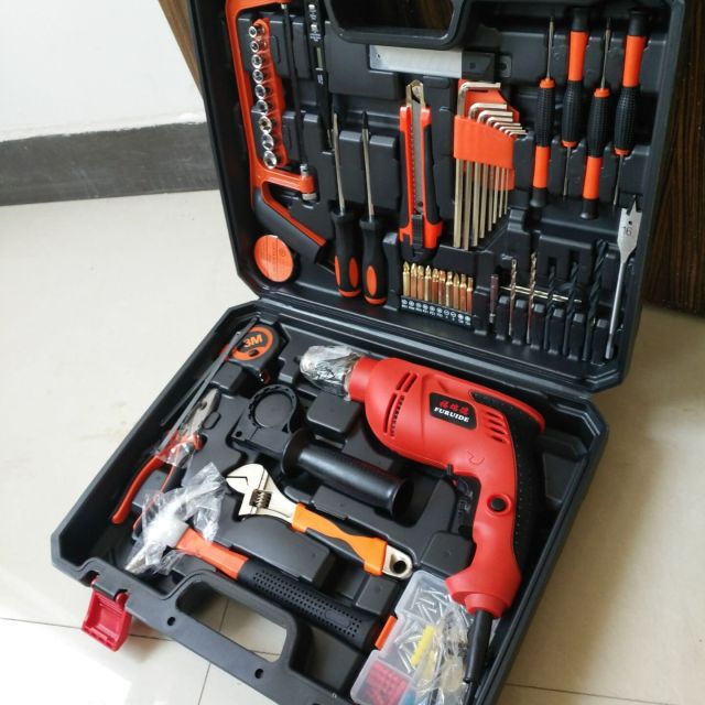 福瑞德冲击电钻 家用工具组套多功能手电钻木工德国五金工具套装 冲击