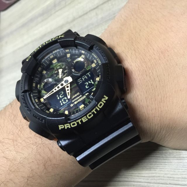 ga-100cf-1a9 卡西欧casio手表 g-shock运动户外电子表迷彩系列防水