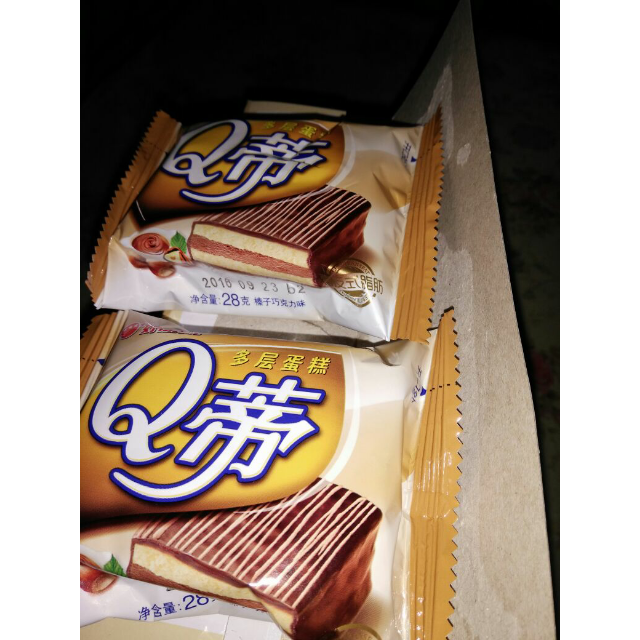 【苏宁易购超市】好丽友q蒂多层蛋糕(榛子巧克力味)336g/盒12枚