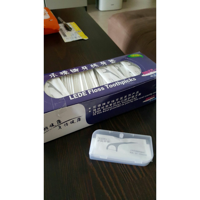 lede乐德独立包装牙线棒高拉力纤细圆线牙线牙签250支*2盒共500支