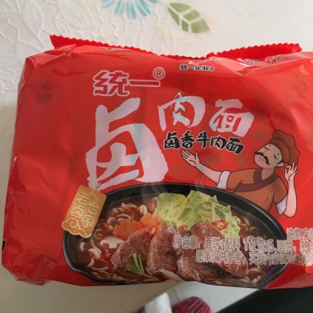 统一100卤肉面方便面五合一112g5包