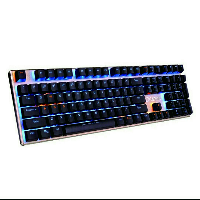 达尔优(dare-u)108键机械合金版 黑金色青轴 游戏背光机械键盘