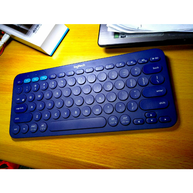 罗技logitech k380 无线键盘 罗技键盘 多功能蓝牙键盘 蓝色键盘