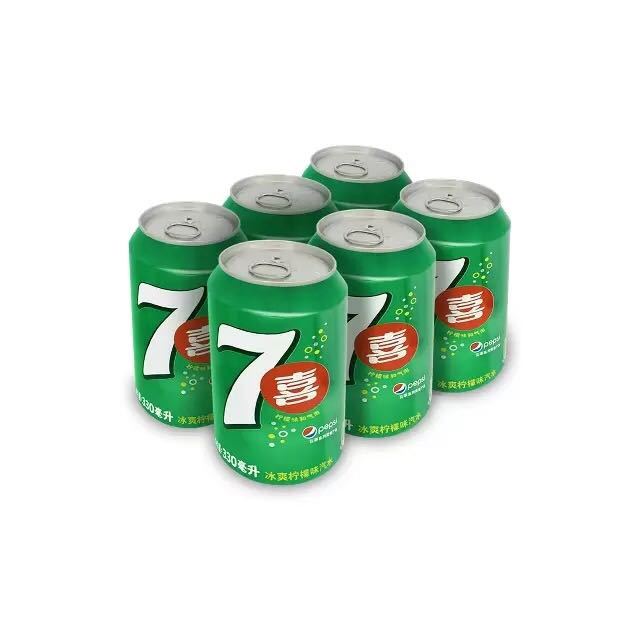 七喜柠檬味汽水330ml听装六联包