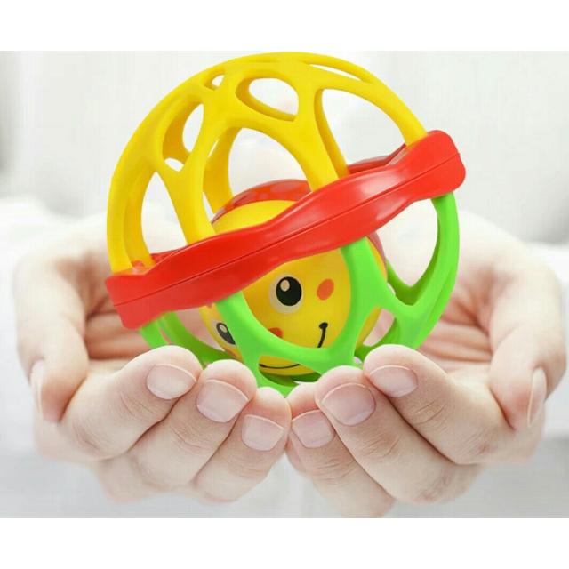 立健 新生婴儿手抓球0-1岁宝宝益智健身球儿童玩具球铃铛球