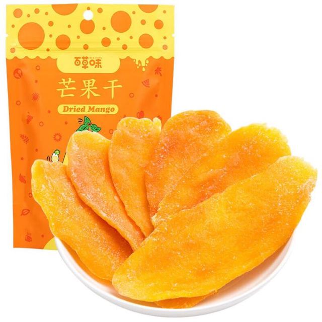 > 百草味 果干蜜饯 芒果干120g袋装(休闲零食)商品评价 > 很好吃,芒果