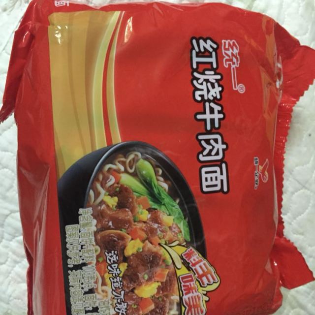 统一gs100红烧牛肉面红烧味方便面汤面煮面103g5袋装