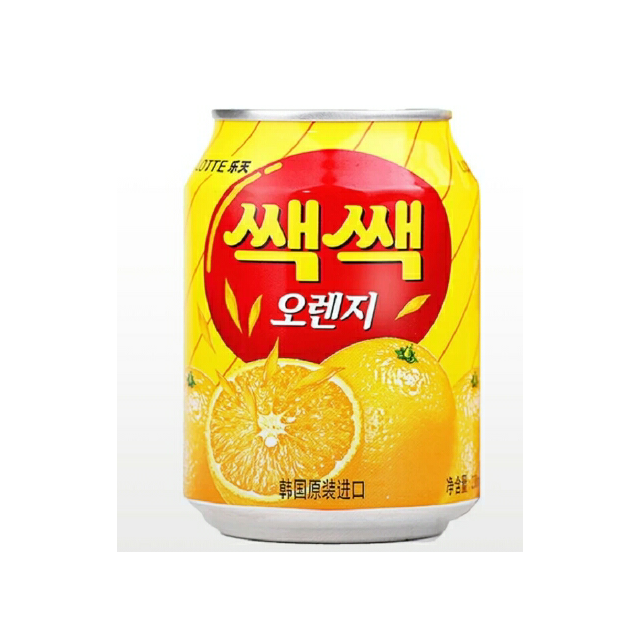 > 韩国橙味进口果汁饮料 乐天粒粒橙汁水果饮料238ml ×12罐商品评价