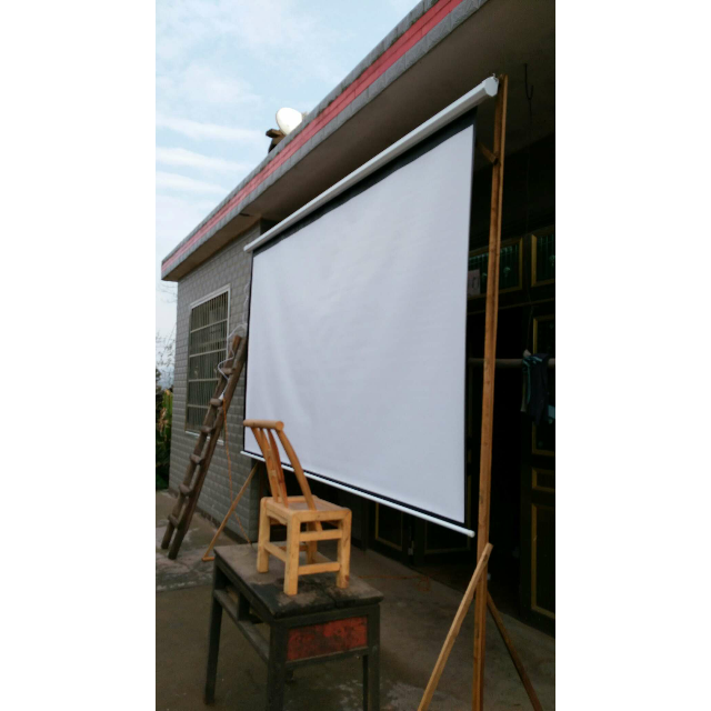 迪美瑞150英寸16比9白玻纤电动幕布 家用投影幕布投影机投影仪幕布