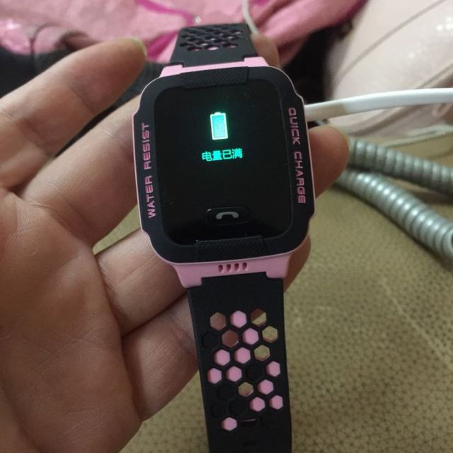 小天才儿童电话手表y03 快充版 粉黑 儿童智能手表360度安全防护防水