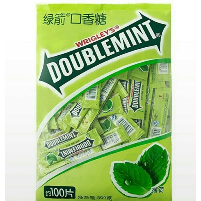 【苏宁易购超市】绿箭口香糖原味薄荷100片袋装 箭牌出品