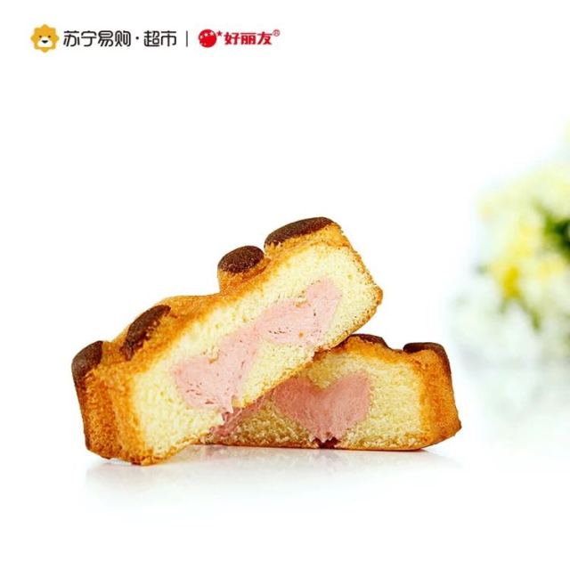 【苏宁易购超市】好丽友熊猫派派福(草莓味)注心蛋糕200g/盒8枚