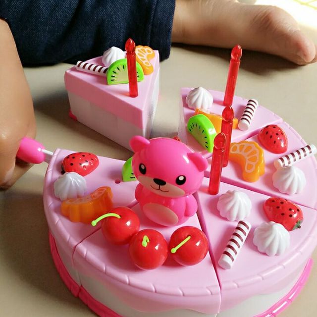 奥智嘉儿童益智过家家生日蛋糕玩具儿童仿真蛋糕水果切切乐切切看小