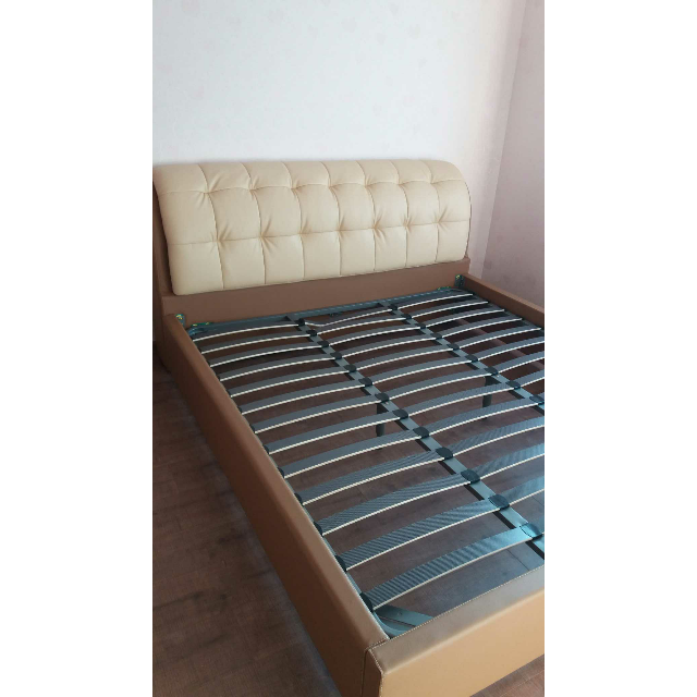 8米双人床 主卧皮床婚床床头柜105053 皮艺床 全友家私 现代时尚皮艺