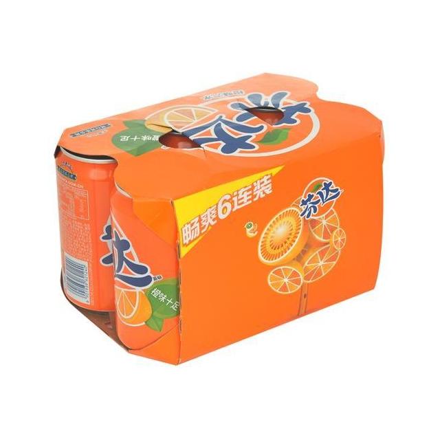 芬达 橙味汽水330ml*6听 6连包装 (新老包装随机发货)可口可乐荣誉