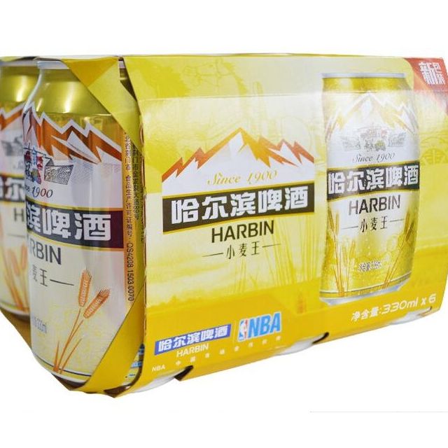 【苏宁易购超市】哈尔滨啤酒小麦王听装330ml*6*4