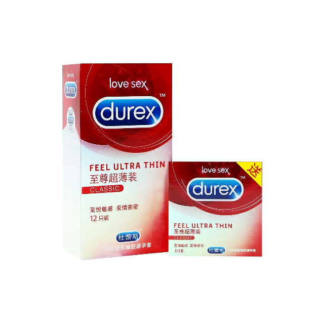 杜蕾斯(durex) 避孕套 至尊超薄12只送随机1只共13只 超薄款安全套套