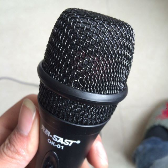 先科ok-01动圈式麦克风 家庭ktv电脑网络k歌有线话筒 录音电容麦克风