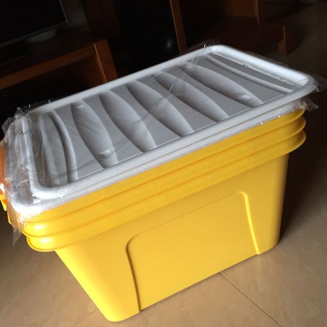 【苏宁易购超市】茶花58l悦巧收纳箱28100塑料收纳盒储物箱大容量带