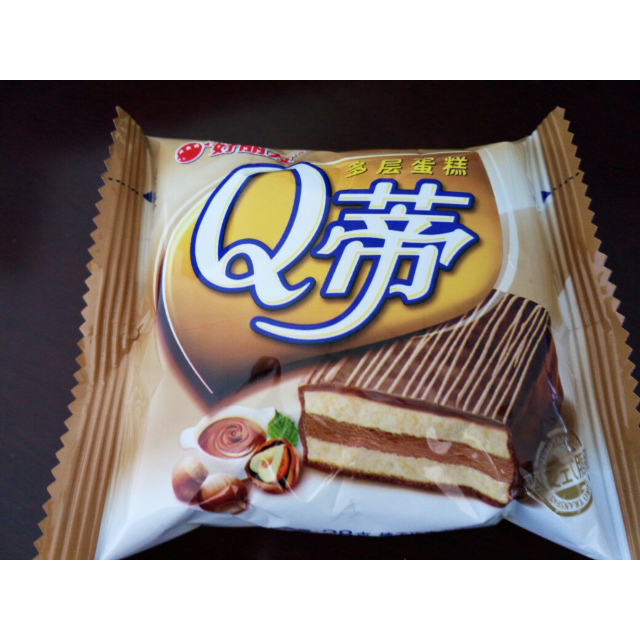 【苏宁易购超市】好丽友q蒂多层蛋糕(榛子巧克力味)336g/盒12枚