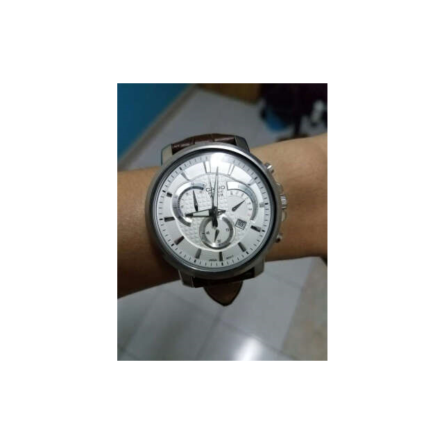 casio 卡西欧手表 真皮带男士手表男bem-501l-1a 7a 新款指针石英流行