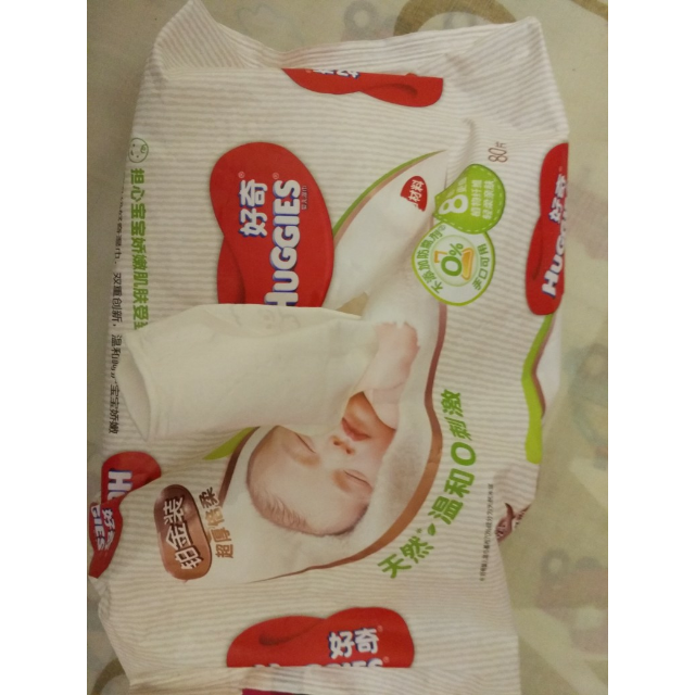 > 好奇huggies铂金装婴儿湿巾80抽*6包 天然呵护超厚倍柔湿纸巾商品