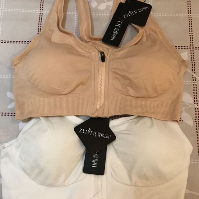 女前扣拉链跑步防震背心式内衣w257 m 白色 肤色