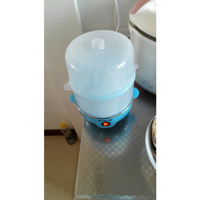 索爱(soar)双层多功能煮蛋器自动断电蒸蛋器不锈钢蒸蛋机迷你早餐机
