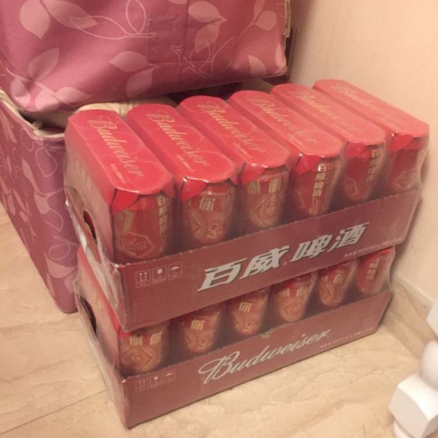 百威budweiser啤酒经典醇正500ml18听整箱装