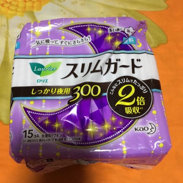 花王夜用卫生巾s系列零触感瞬吸超薄绵柔300mm15片