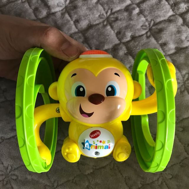 立健儿童13岁电动翻斗玩具会跑的发条上链上弦翻滚猴子音乐