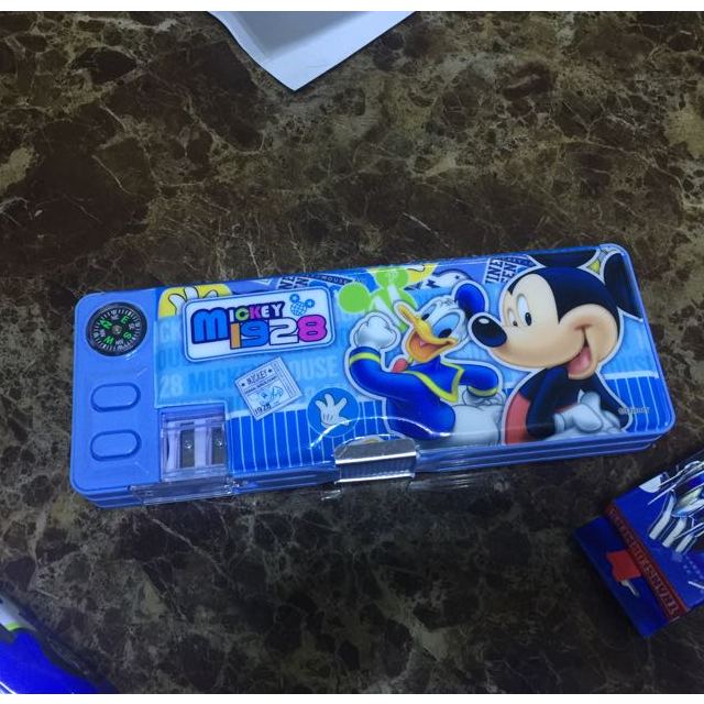 > 新款迪士尼米奇男童文具盒塑料笔盒女童铅笔盒多功能28006蓝色商品