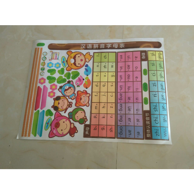 可移除装饰墙贴纸【汉语拼音】字母表儿童学习贴幼儿园教室墙贴画