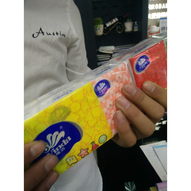 维达v0123海绵宝宝手帕纸小包纸巾面巾纸餐巾纸印花擦手纸3层10包x3条