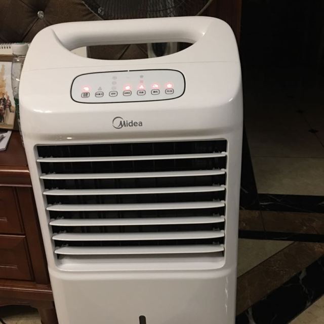 美的midea冷风扇ac10015erw快速制冷省电家用移动静音单冷遥控空调扇