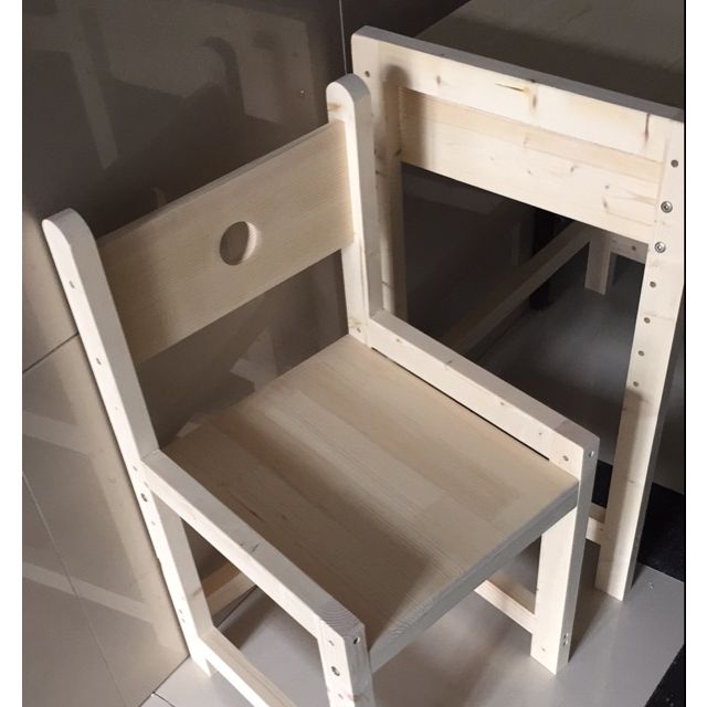 小孩学生课桌椅套装可升降实木 小学生书桌作业写字桌 80*50*75免漆单