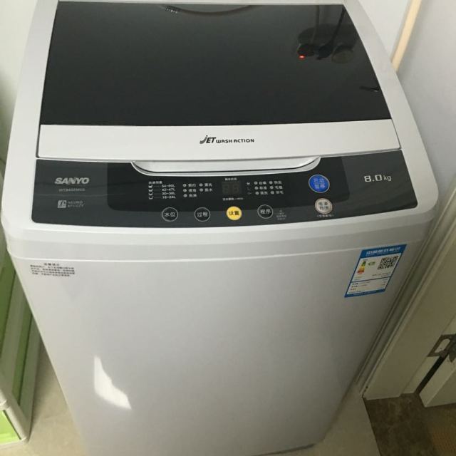 三洋帝度(sanyo) wt8455m0s 8公斤 下排水 全自动波轮洗衣机(亮灰色)