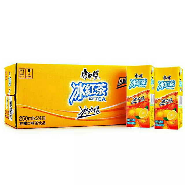 统一冰红茶250ml24盒箱柠檬味茶饮料更冰爽