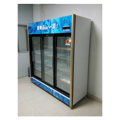 五洲伯乐lc-1288s 1296升铜管商用展示柜 三门冷藏柜 保鲜柜 循环风直