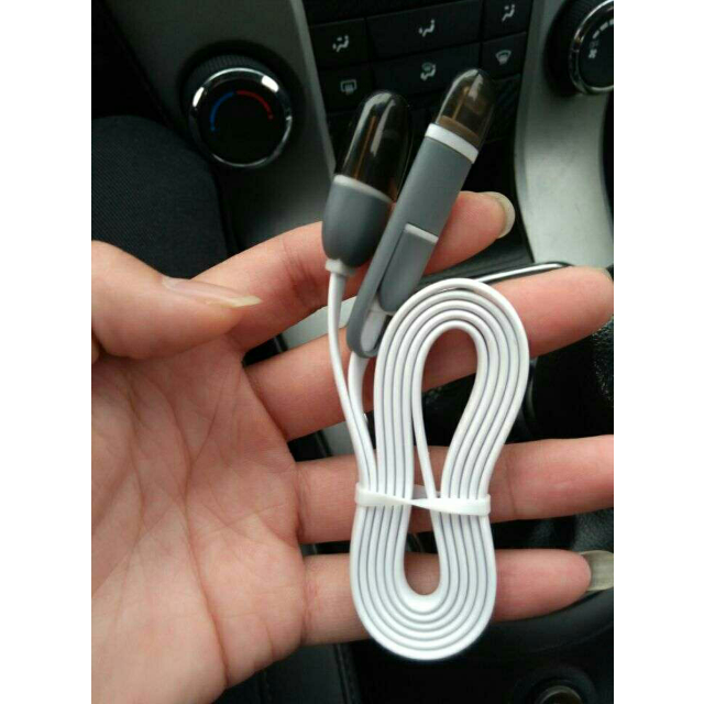 手机电源线 1m 苹果安卓通用二合一usb车载充电数据线